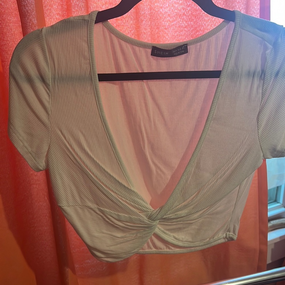 Shein cross front crop top